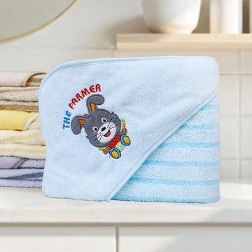 Cartoon Character Fur Hooded Towel for Baby