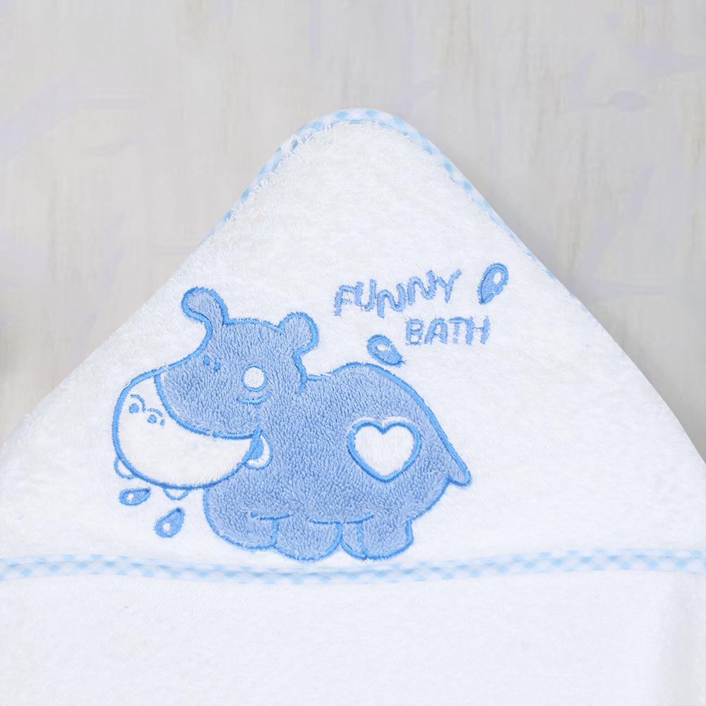 Hippo Print Fur Hooded Towel for Kids