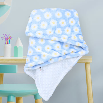 Daisy Flower Print Dotted Fleeced Soft Blanket For Baby