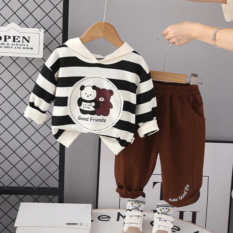 Toddler Teddy Stripes Sweatshirt & Pants Set