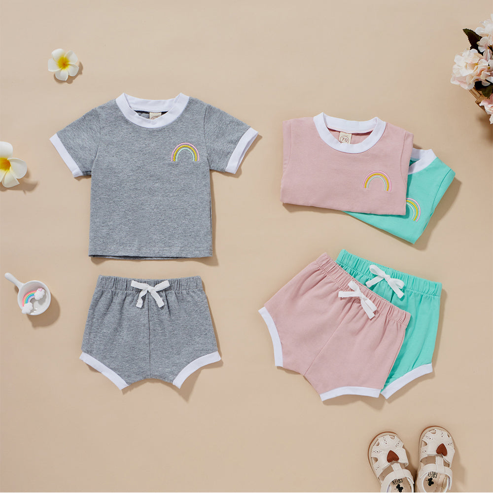 Short Sleeve Cotton Summer Tees And Short Pant Co-ord Sets