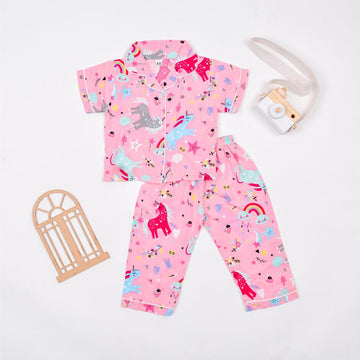 Muslin Cotton Front Open Night Suit