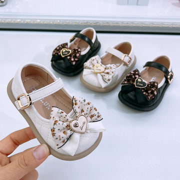 Princess Dual Bow Heart Embellished Extra Grip Sandals For Girls