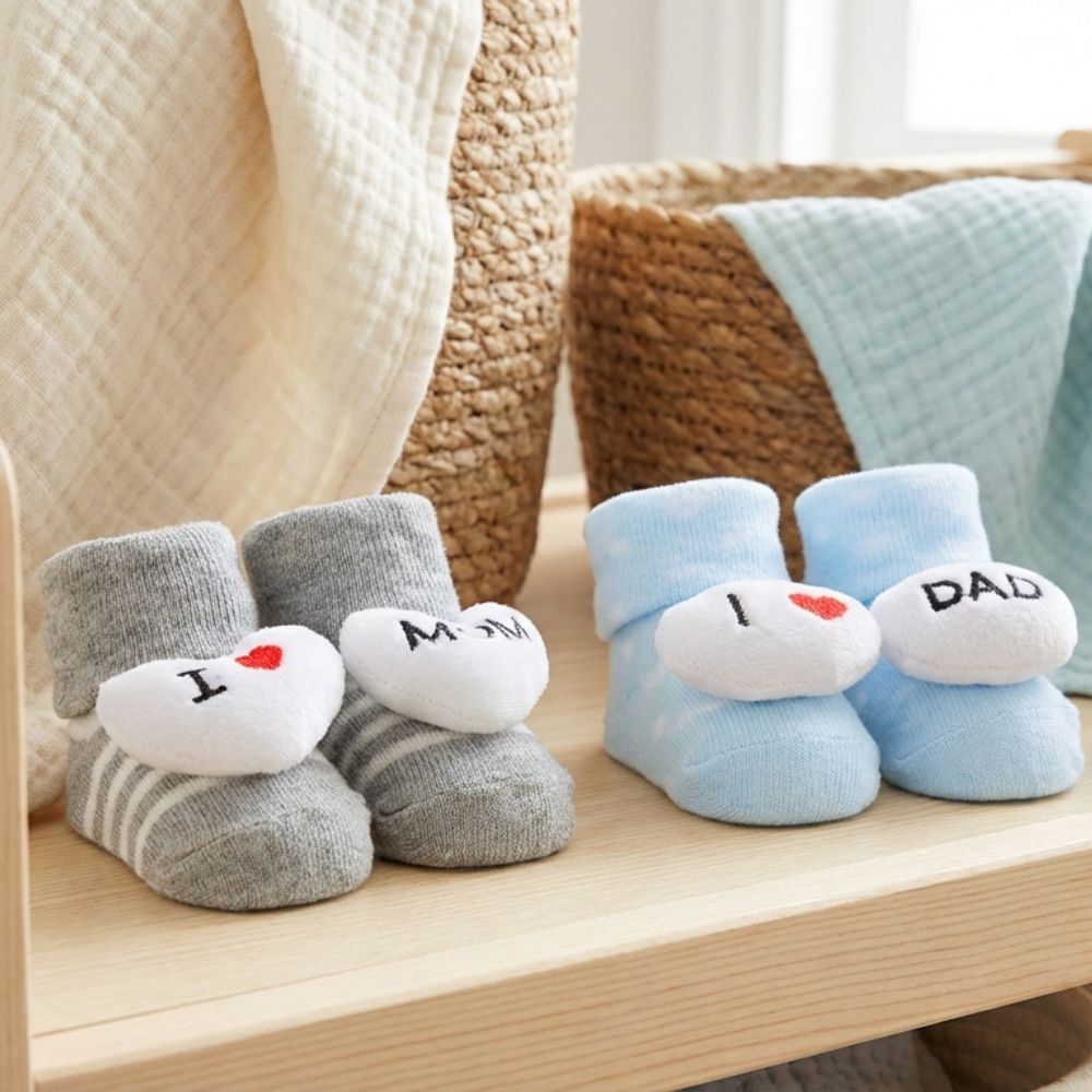 Animal & Text Designs Baby Socks