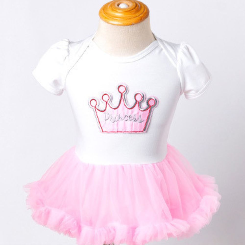 Frock Style Ruffle Tu-Tu Dress Onesies With Headband