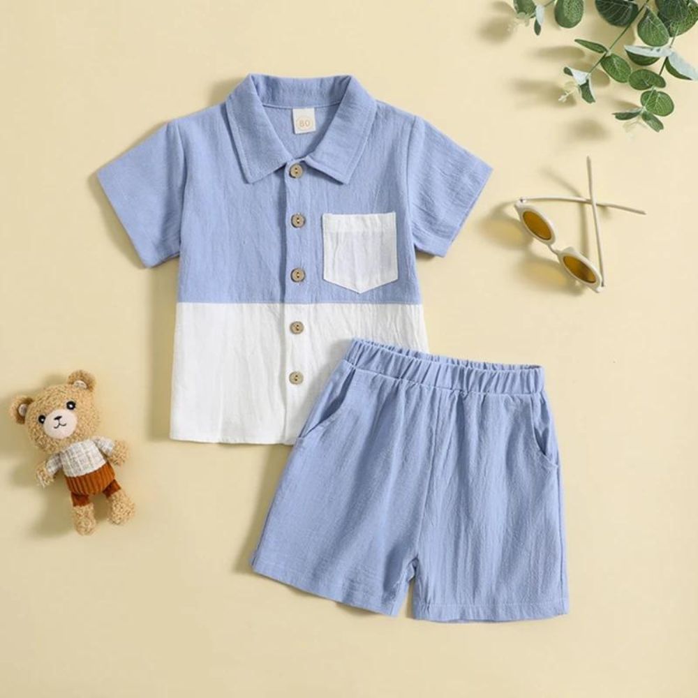 Stylish Muslin Cotton Half Shirt And Shorts Set