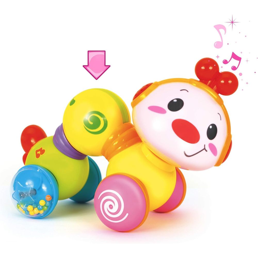 Happy Wiggle Worm Press And Release Toys  For 6 Month+ Baby