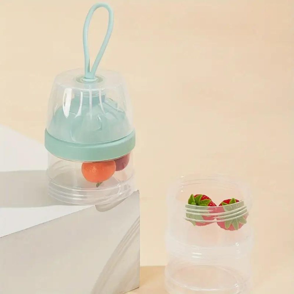 Multi-Compartment Milk Powder and Food Container for Babies