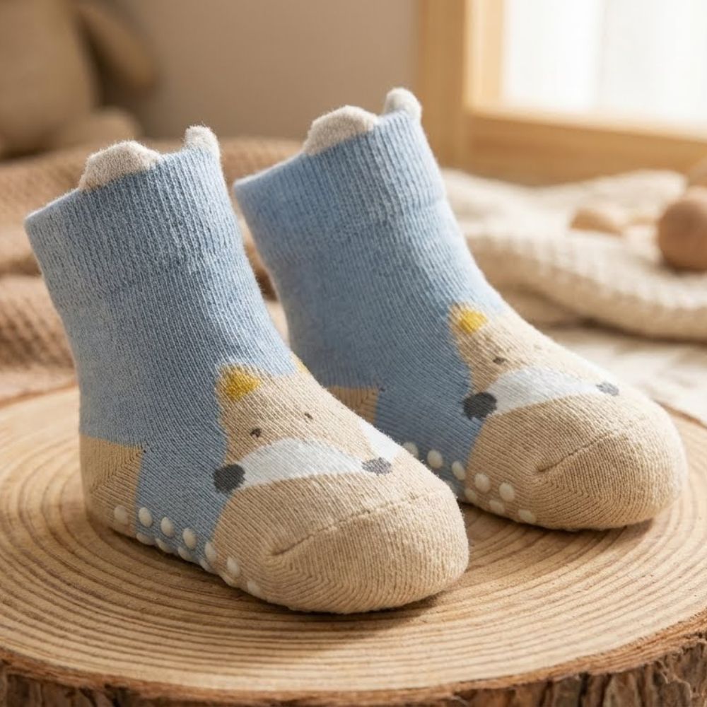 Cartoon Bear Design Baby Ankle Socks