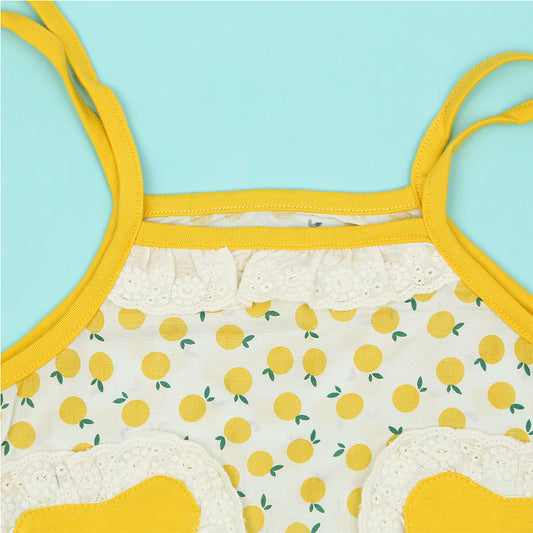 Baby Girl Fruit Print Sleeveless Bodysuit