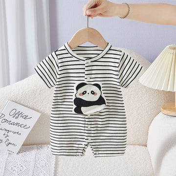 Baby Half Sleeve Romper With Panda Design