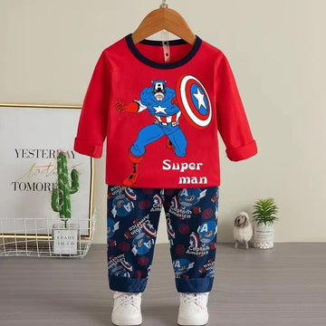 Captain America Printed Cotton Pyjamas