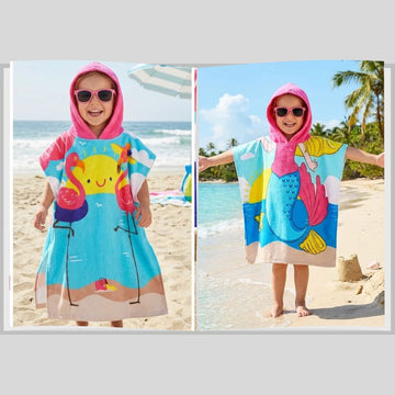 Kids' Hooded Poncho Beach Towel