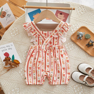 Sleeveless Jumpsuit with Teddy Bear Print for Girls