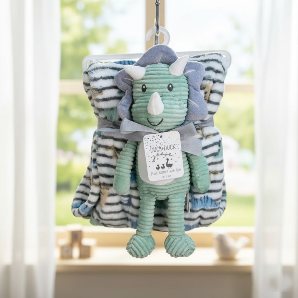 Plush Blanket and Dinosaur Soft Toy