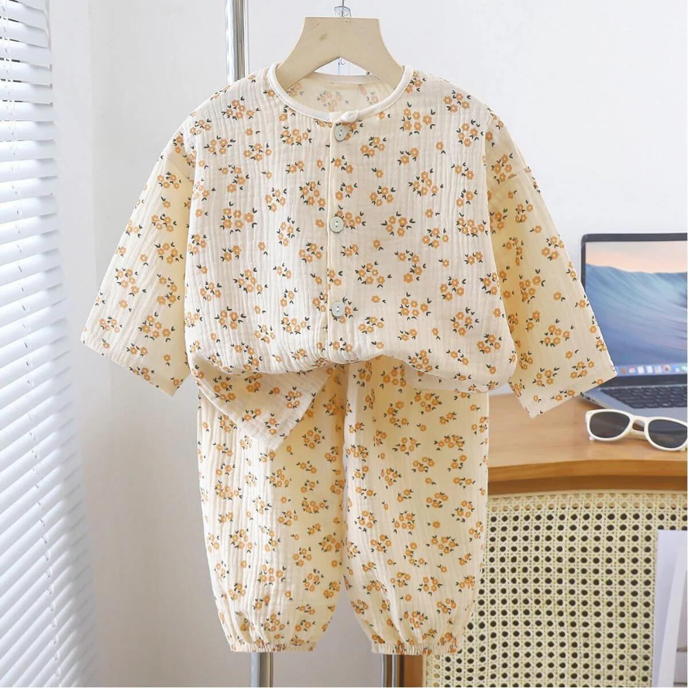 Cute Printed Soft Muslin Comfortable Night Suit Pyjama Set For Kids