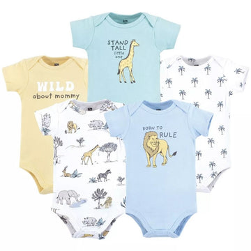 Animal-Themed & Sayings Cotton Bodysuits - Pack of 5