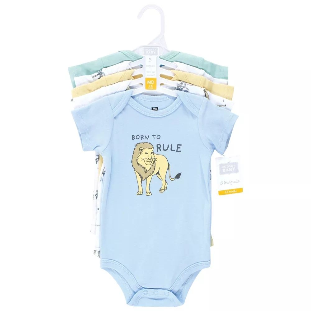 Animal-Themed & Sayings Cotton Bodysuits - Pack of 5