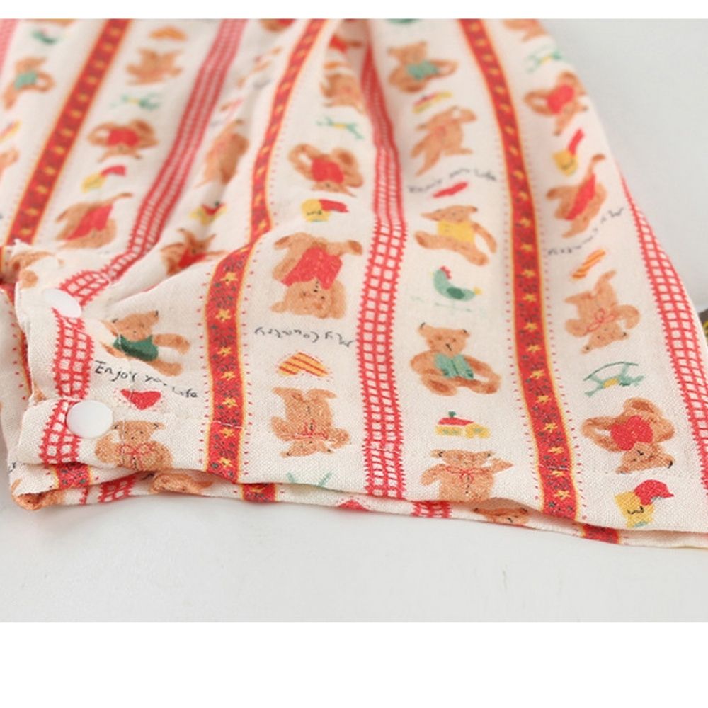 Teddy Bear Print Sleeveless Jumpsuit for Girls