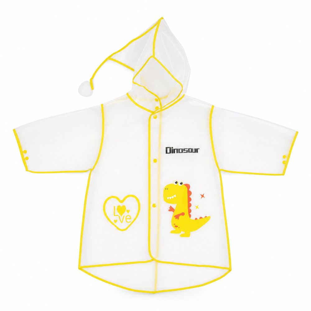 Happy Dinosaur Print  Raincoat For Kids