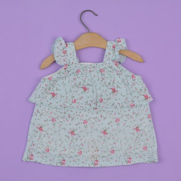 Flower Print Baby Girl Sleeveles Frock