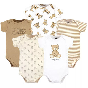 Teddy Bear  Theme Baby Cotton Bodysuits - Pack of 5