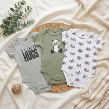 Baby Cotton Bodysuits - Pack of 3