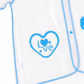 Love heart print detail on transparent waterproof kids raincoat