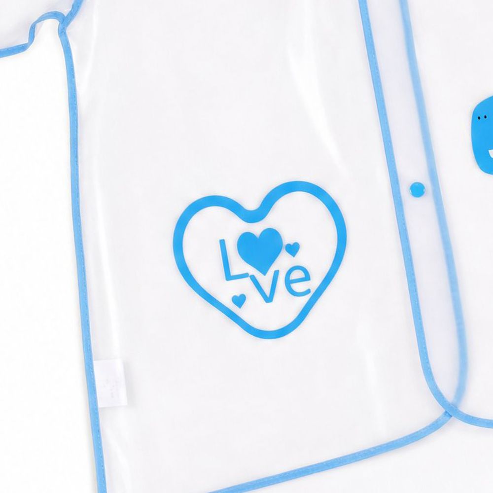Love heart print detail on transparent waterproof kids raincoat