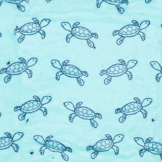Super Soft Fleeced Cute Turtle Print Blanket For Baby