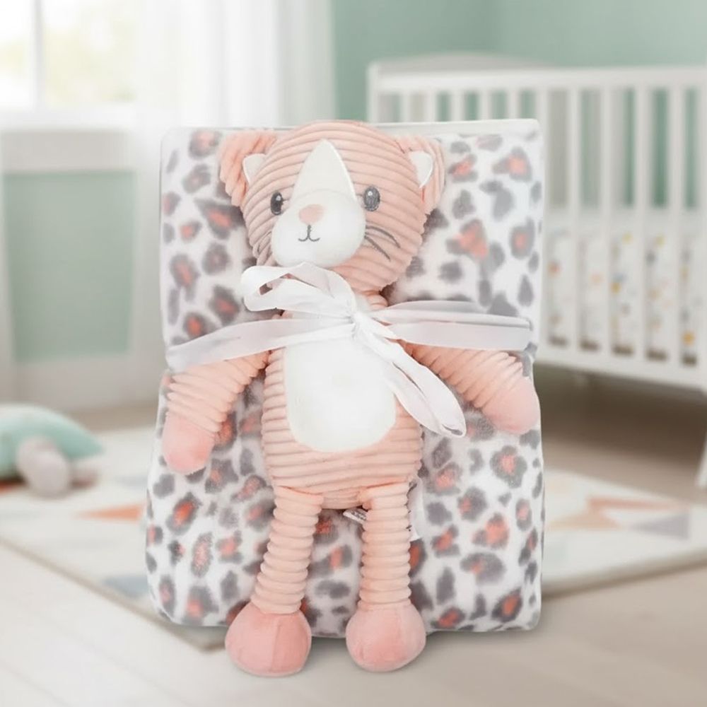Soft Blanket & Plush Cat for Your Little One!