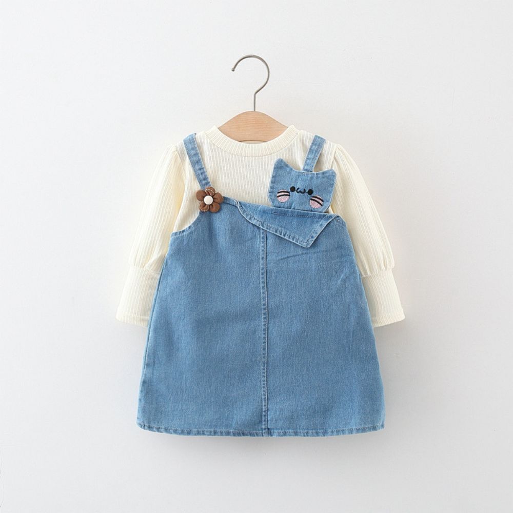 Denim Long Sleeve Frock for Girls