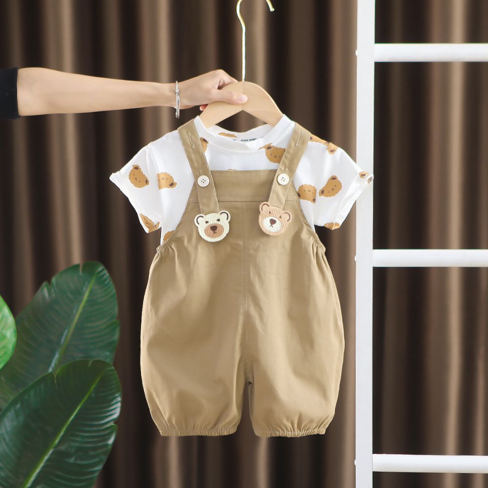 T-shirt and Dungaree Overall Set