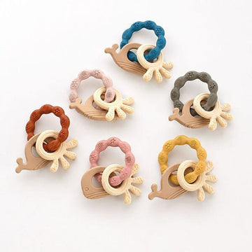 Silicone Whale Baby Teether & Sensory Rattle