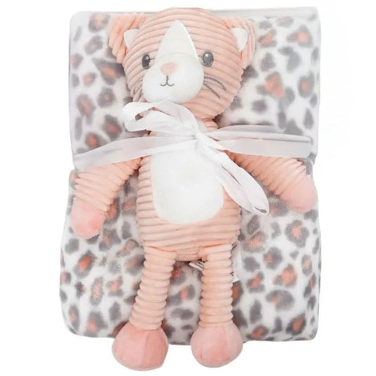 Soft Blanket & Plush Cat for Your Little One!