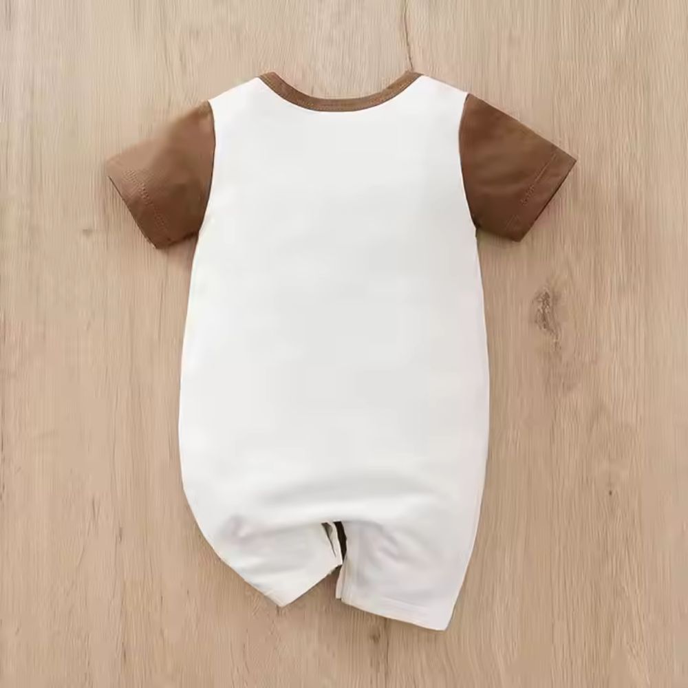 Elephant Print Half-Sleeve Romper for Kids