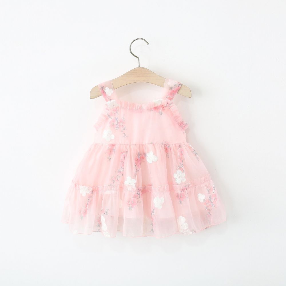 Sleeveless Floral Frock for Baby Girls