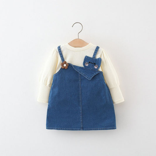 Denim Long Sleeve Frock for Girls