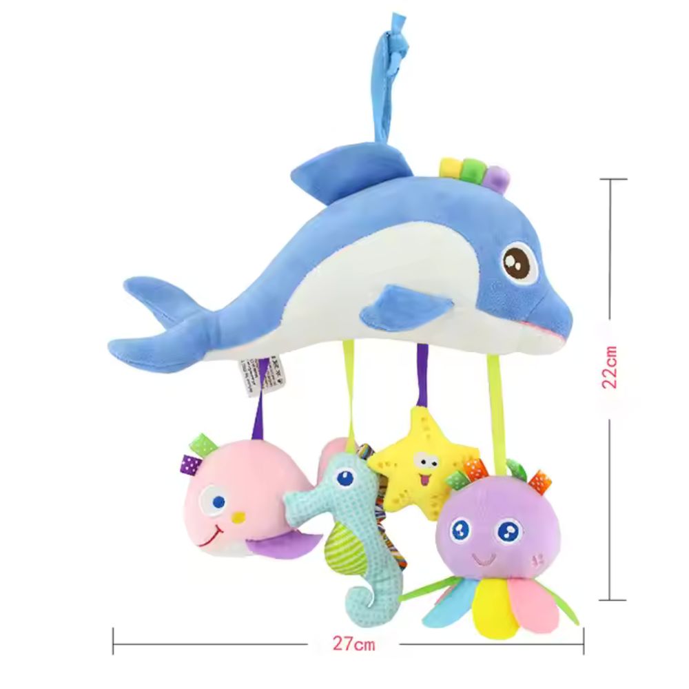 Stroller & Crib Whale Fish Hanging Plush Toy Set