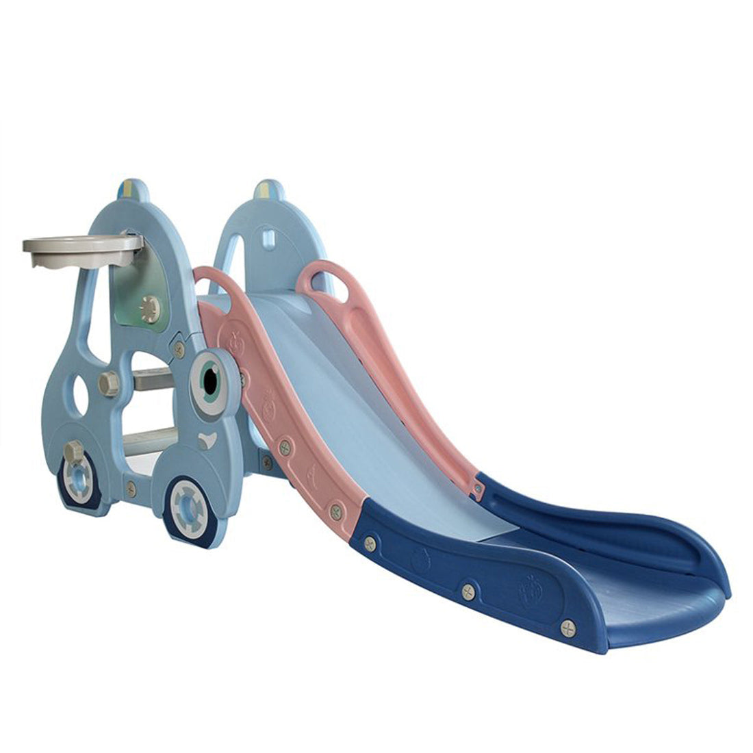 Indoor Slide for Kids with Basketball Ring - SkyBlue