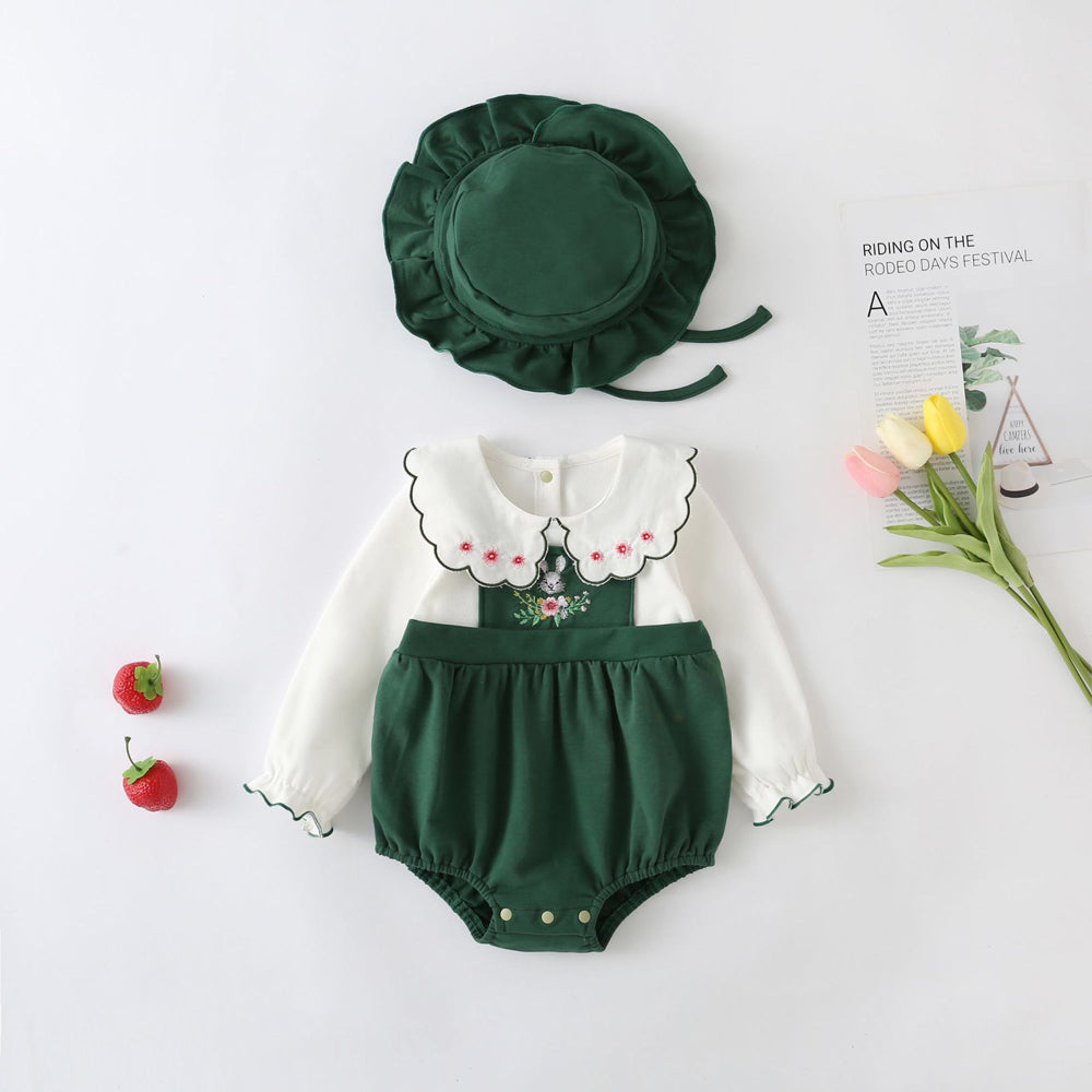 Baby Girls Romper and Hat Set