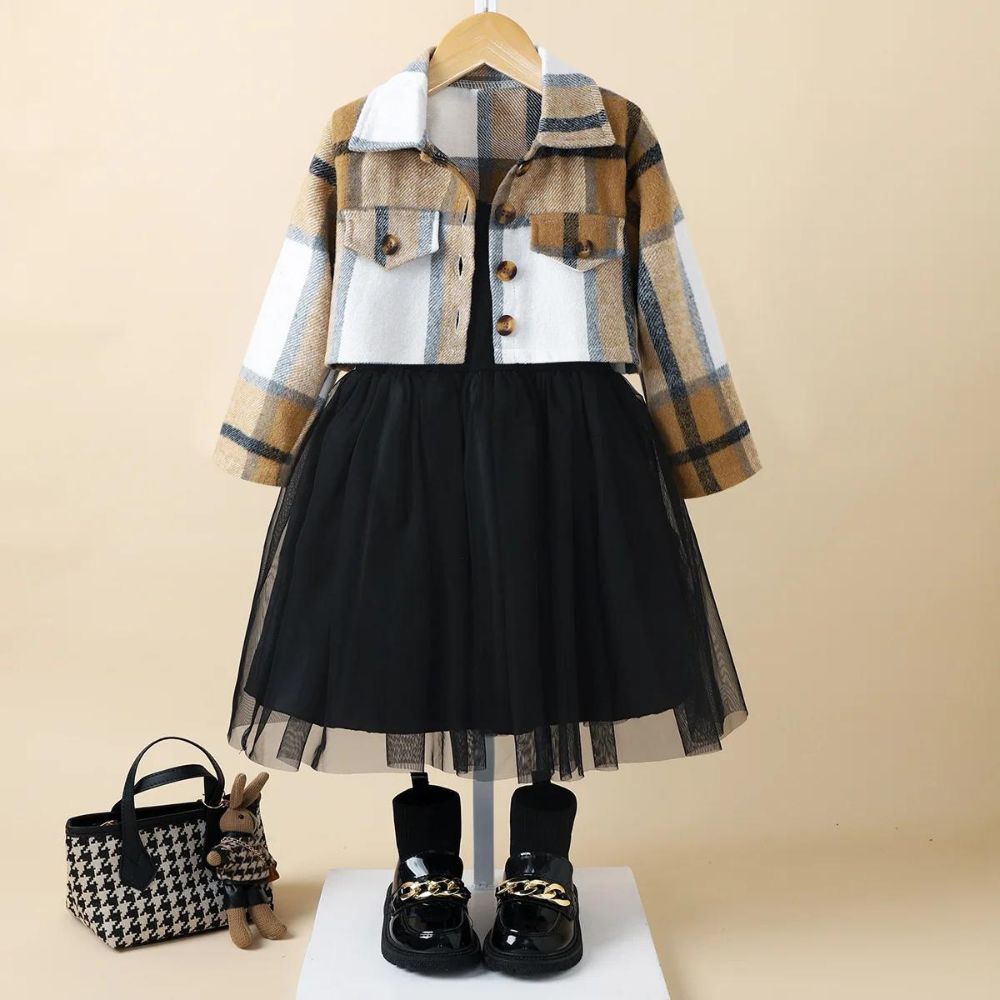 Dress & Coat Outfit For Toddler Girls