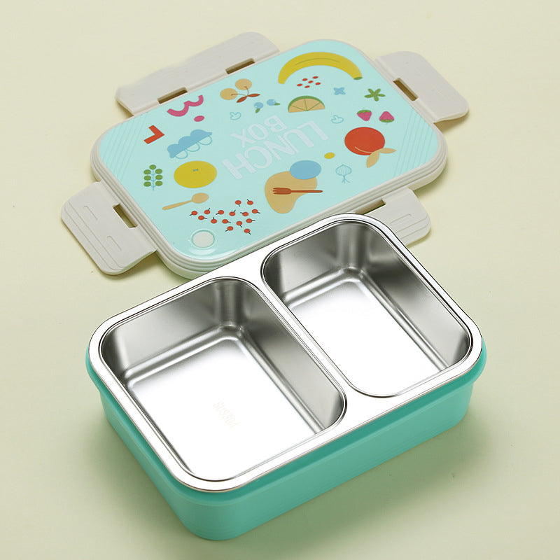 Fruit Printed Dual Compartment Stainless Steel Lunch Box