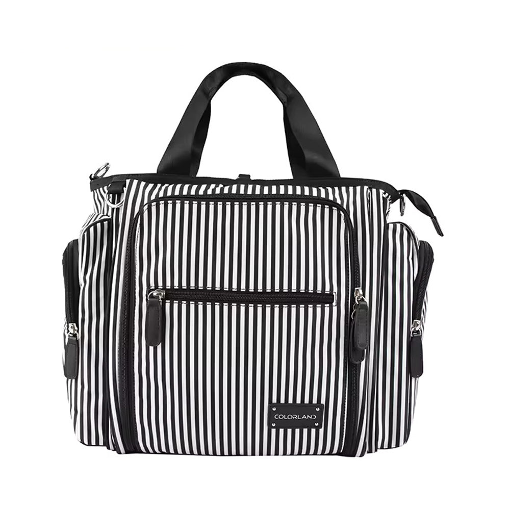 Black And White Stripe Stylish Diaper Bag