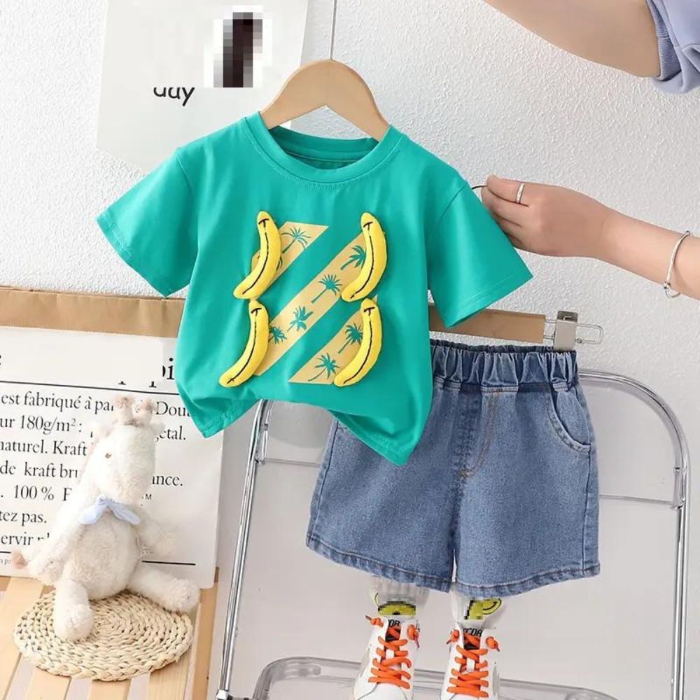 T-Shirt and Denim Shorts Set