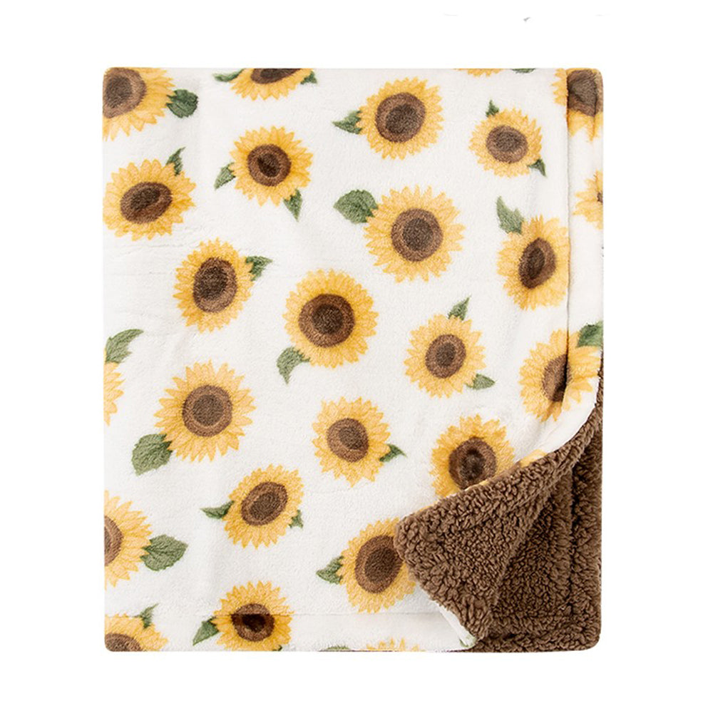 Sunflower Pattern Plush/Fleece Blanket