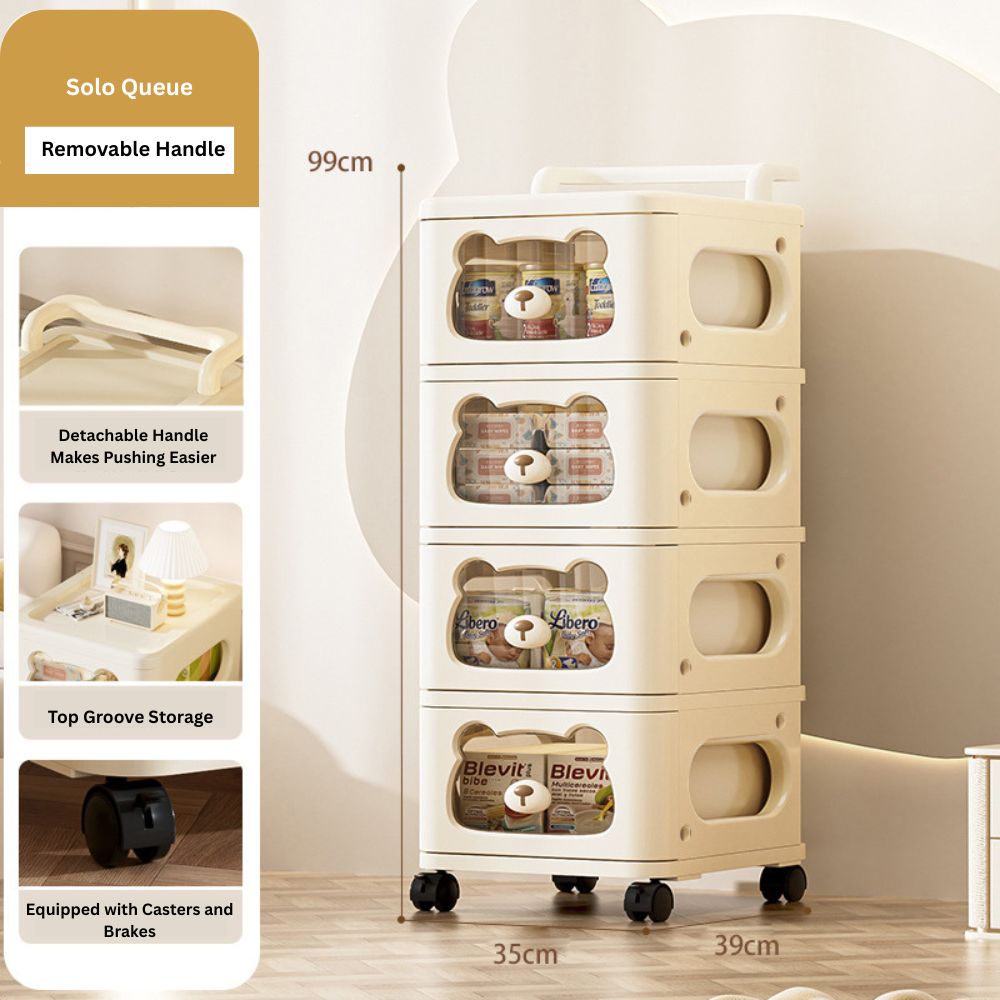 Bear Design Rolling Storage Drawer