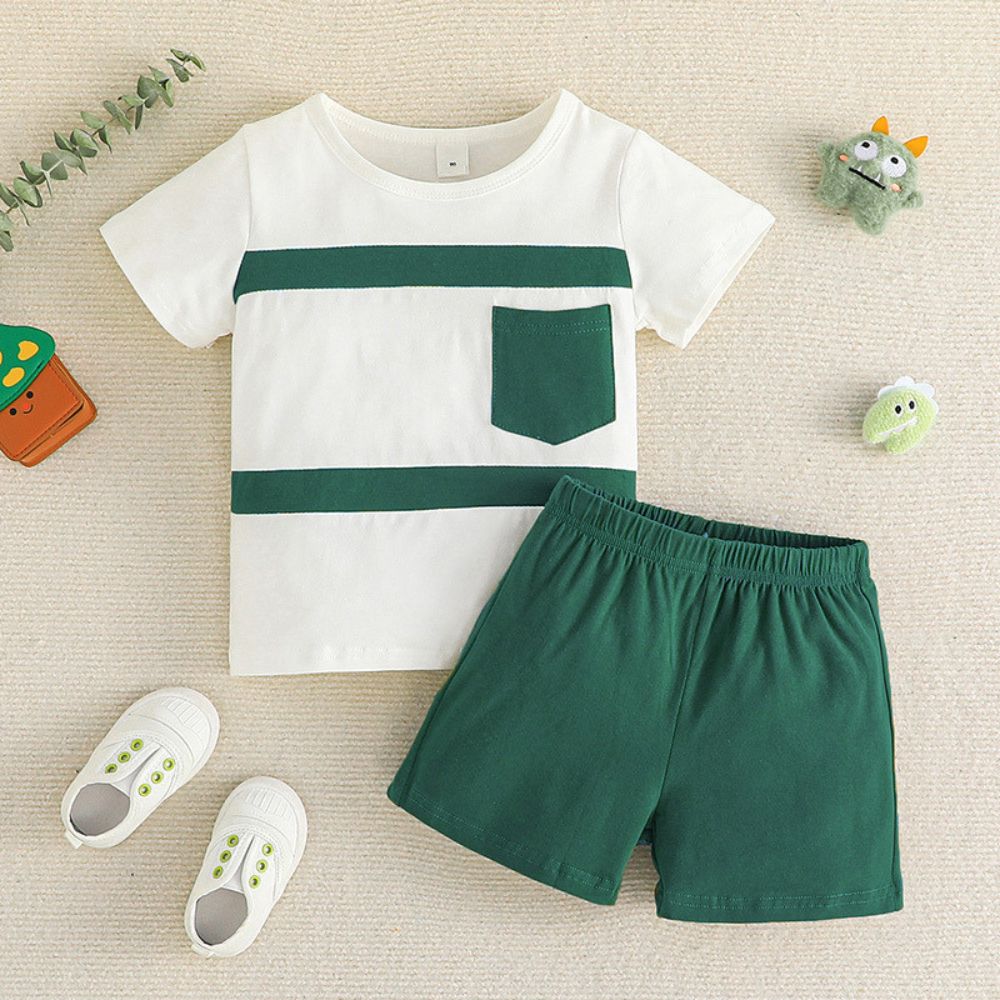 Short Sleeve Soft Cotton Tees With Shorts For Boys 3 - 4 Yr
