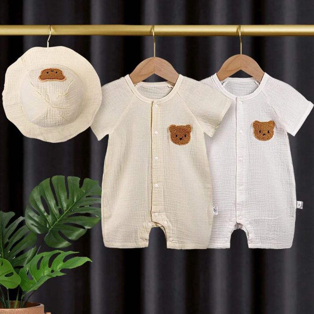 Baby Half Sleeve Romper with Hat – Comfortable Outfit for Your Little One