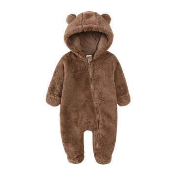 Cozy Kids' Hoodie Fur Romper – Warm & Stylish